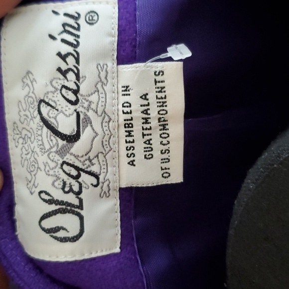 Oleg Cassini Purple Wool Blazer Size 10 - Picture 3 of 4